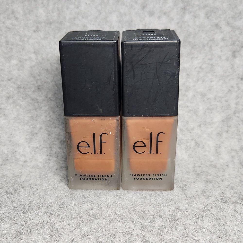 E.L.F. Flawless Finish Foundation Chocolate 81387 Oil Free Satin Finish Lot of 2